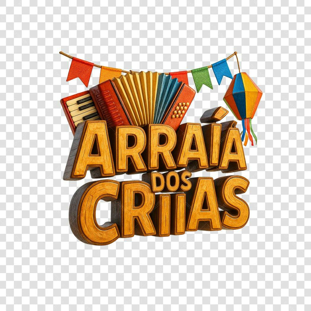 Banner Festa Junina Arraial das Crianças PNG com fundo transparente
