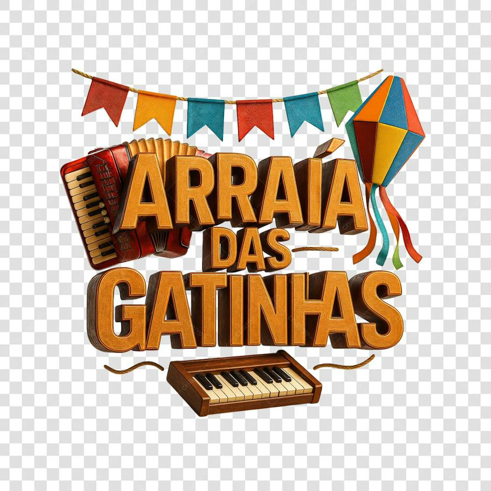 ARRAIÁ DAS GATINHAS SELO 3D GERADO POR IA 2