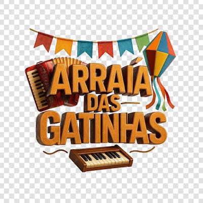 ARRAIÁ DAS GATINHAS SELO 3D GERADO POR IA 2