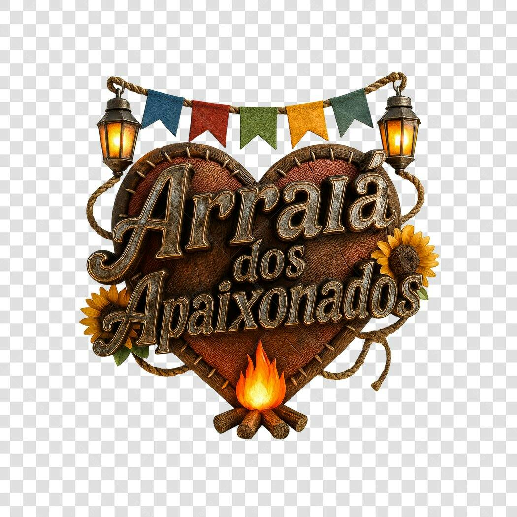 Banner Arraial dos Apaixonados PNG com fundo transparente