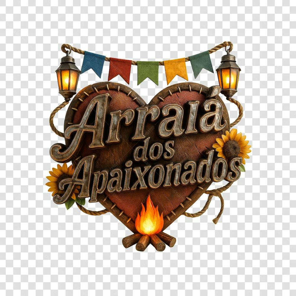 ARRAIÁ DOS APAIXONADOS SELO 3D GERADO POR IA 4