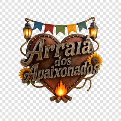 ARRAIÁ DOS APAIXONADOS SELO 3D GERADO POR IA 4