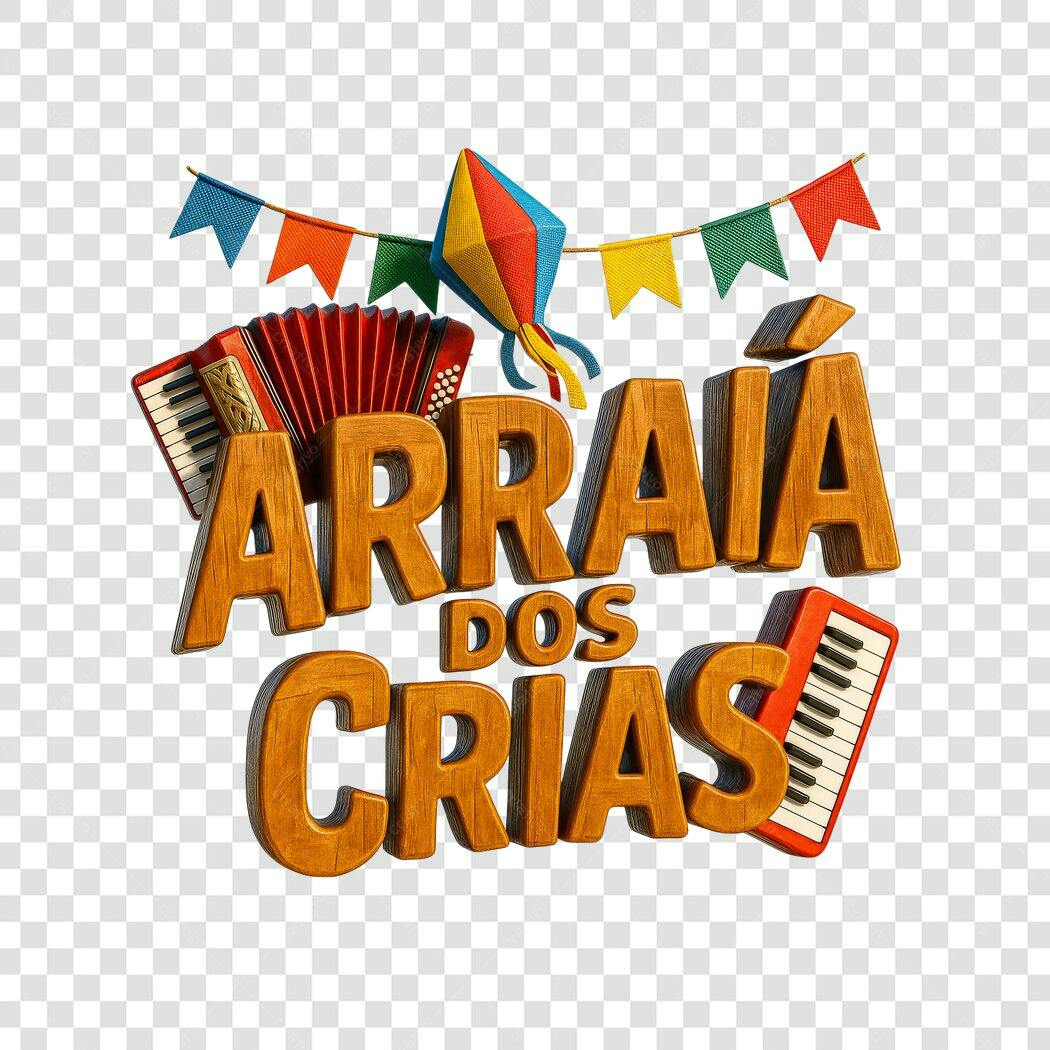 Banner Festa Junina Arraial das Crianças PNG com fundo transparente