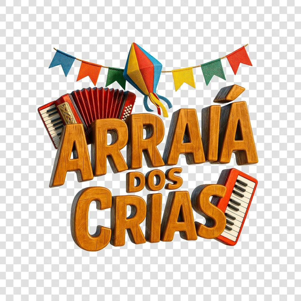ARRAIÁ DOS CRIAS SELO 3D GERADO POR IA 3