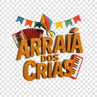 ARRAIÁ DOS CRIAS SELO 3D GERADO POR IA 3
