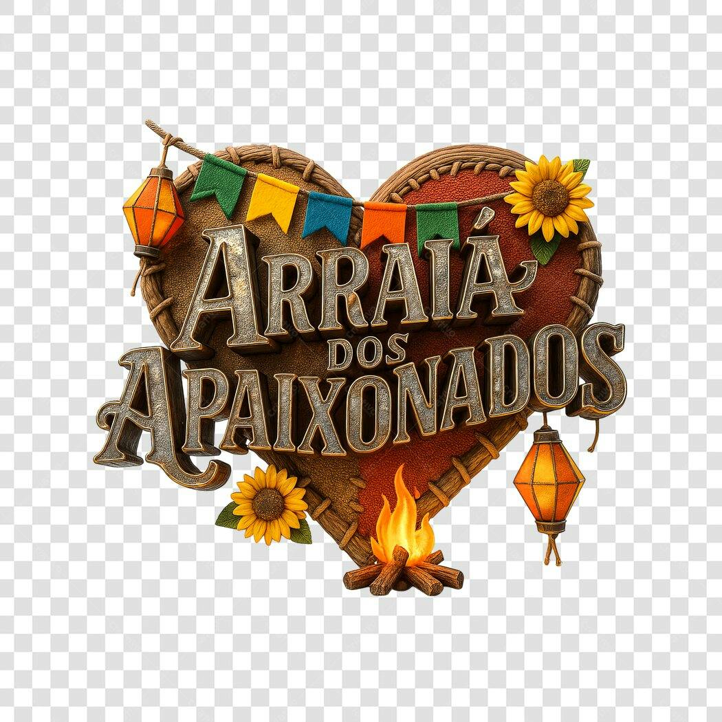 Banner Arraial dos Apaixonados PNG com fundo transparente