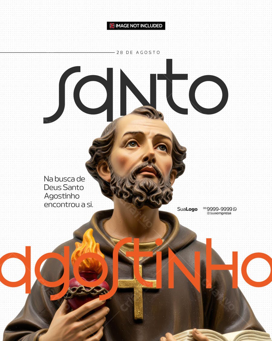 Flyer Dia de São Agostinho PSD Editável