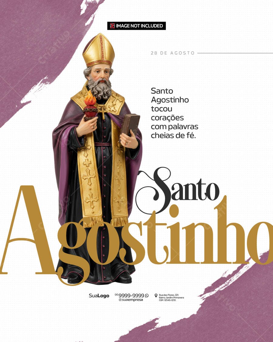 Flyer Dia de Santo Agostinho PSD Editável