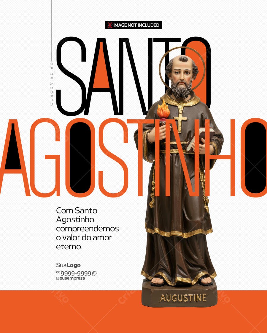 Flyer Dia de Santo Agostinho PSD Editável