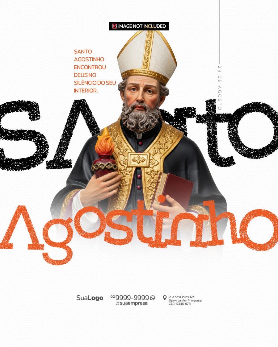 Flyer Dia de São Agostinho PSD Editável