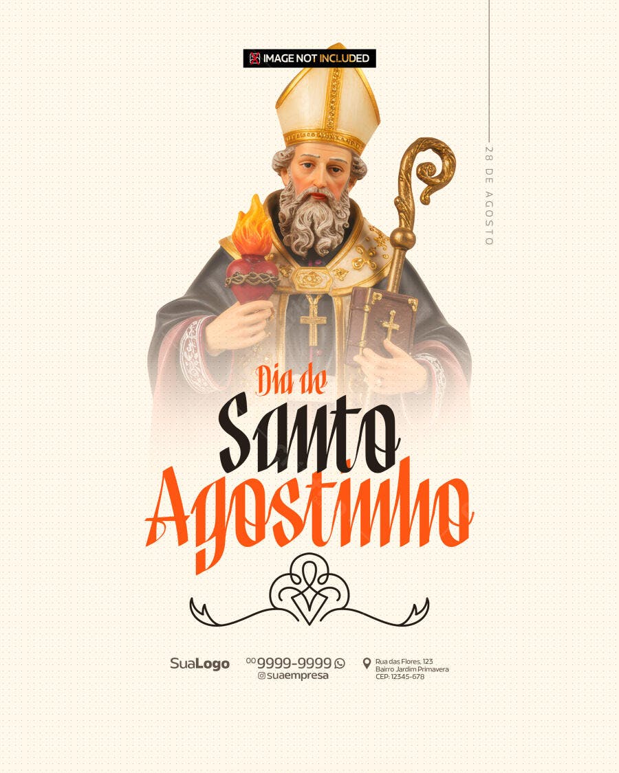 Flyer Dia de Santo Agostinho PSD Editável