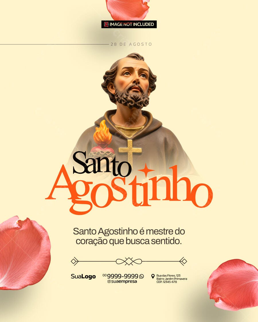 Post para Dia de Santo Agostinho PSD Editável