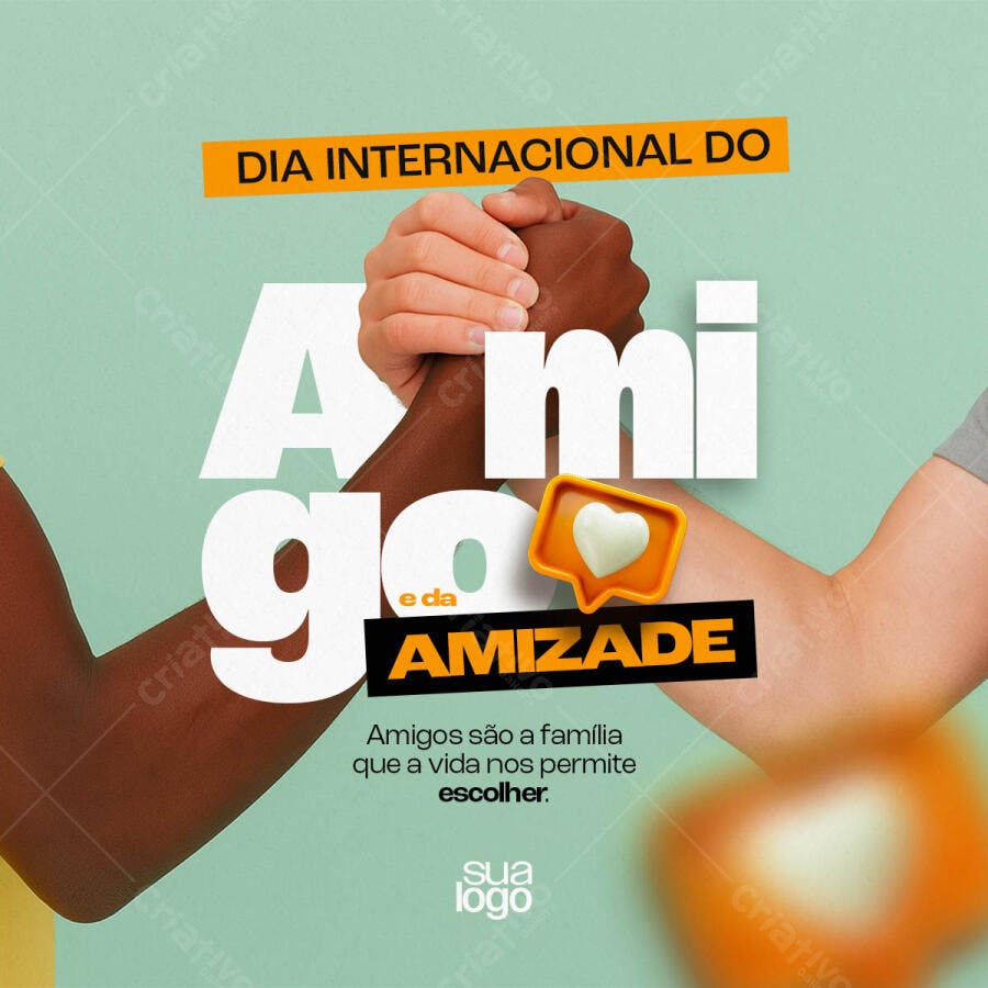 Post para o Dia da Amizade PSD Editável