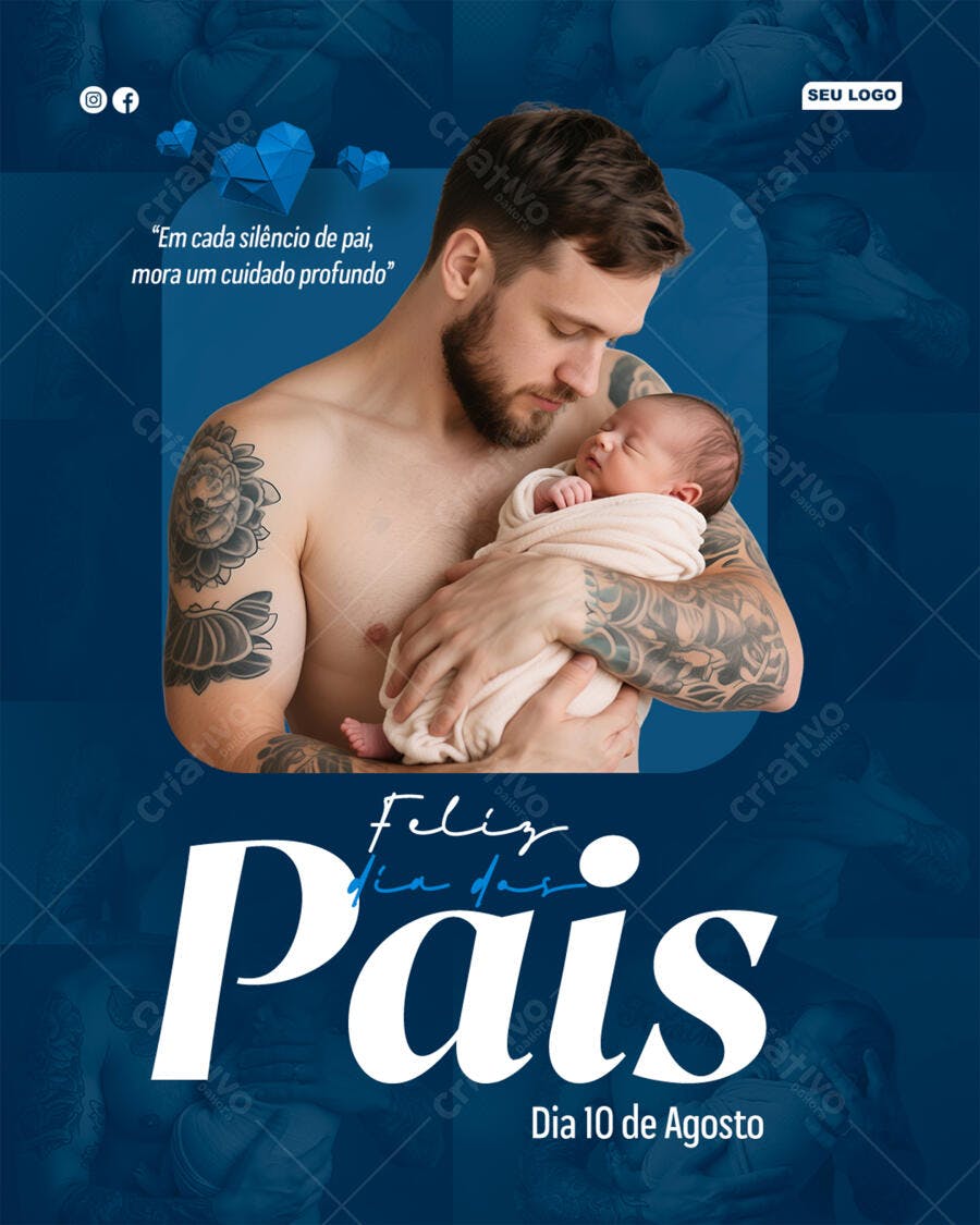Flyer Dia dos Pais 10 de Agosto PSD Editável