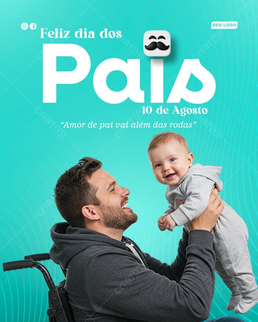 Flyer Dia dos Pais 10 de Agosto PSD Editável