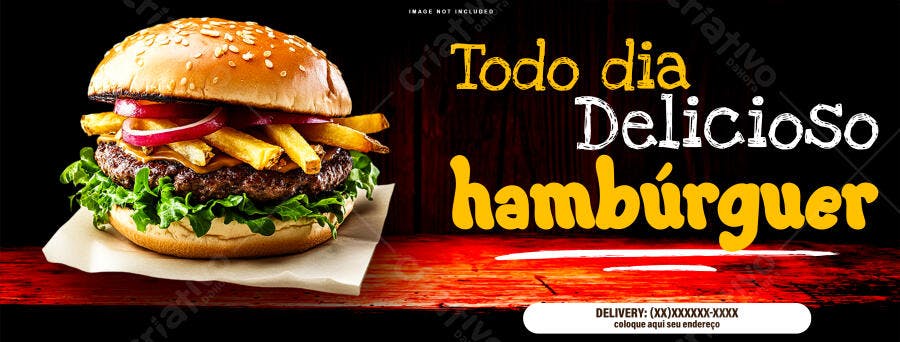 Banner Hambúrguer Delicioso PSD Editável