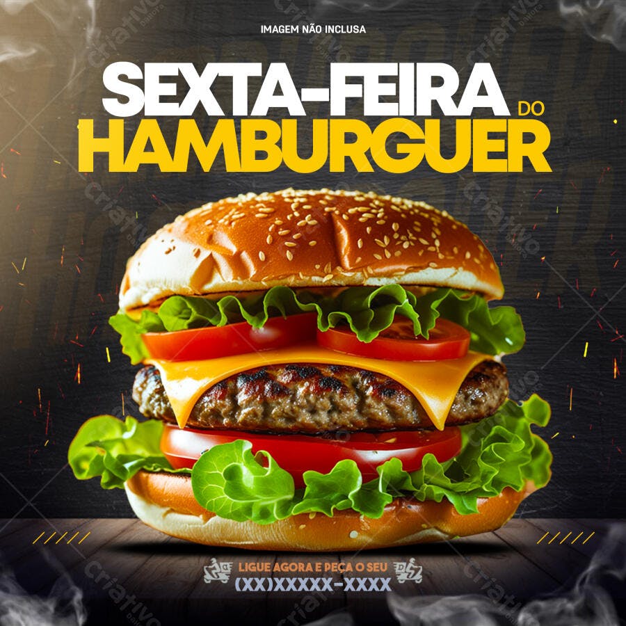 Flyer Sexta do Hambúrguer PSD Editável