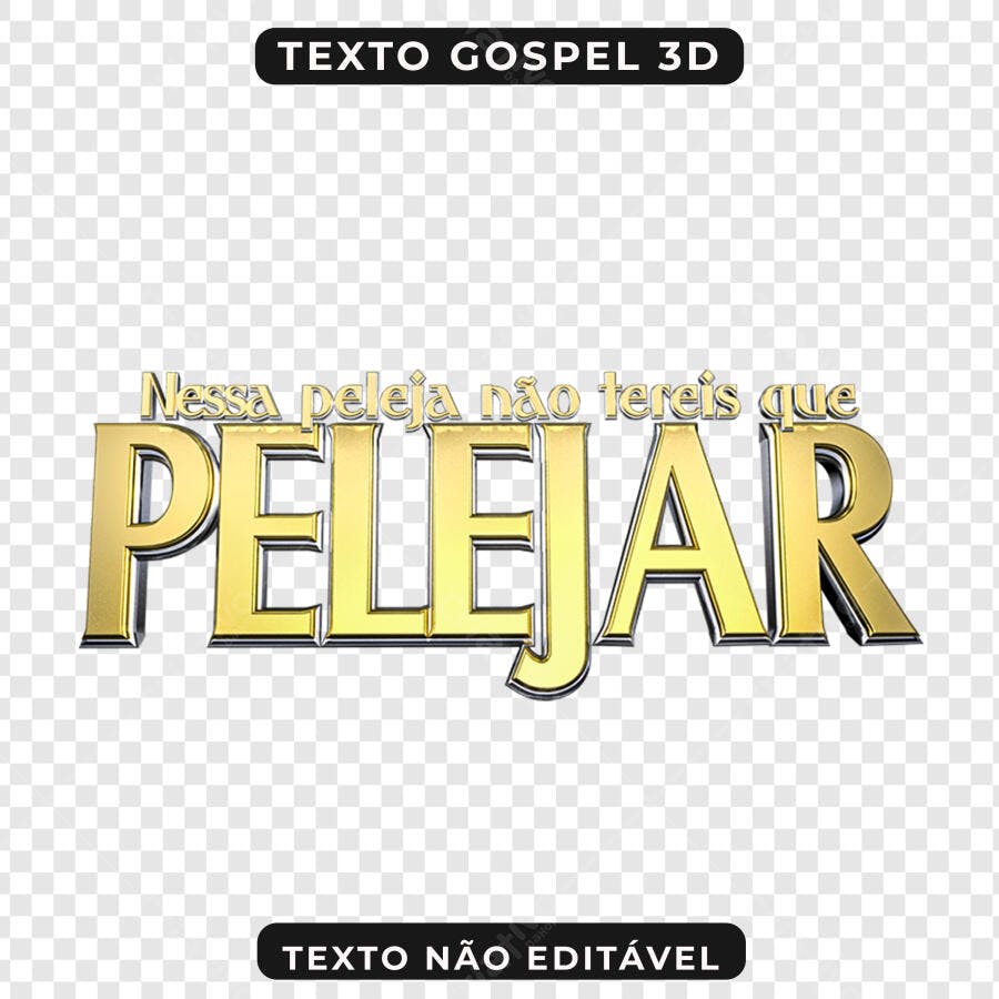 Texto Gospel 3D PNG com fundo transparente