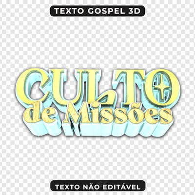 CULTO DE MISSÕES - 3D PNG