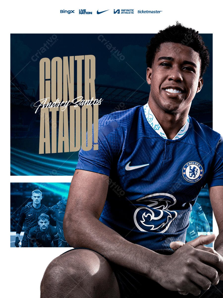 Poster Futebol Andrey Santos PSD Editável