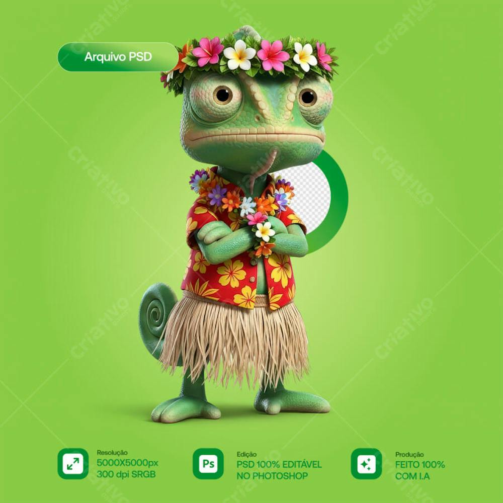 MASCOTE LAGARTO 3D  COM RAIVA