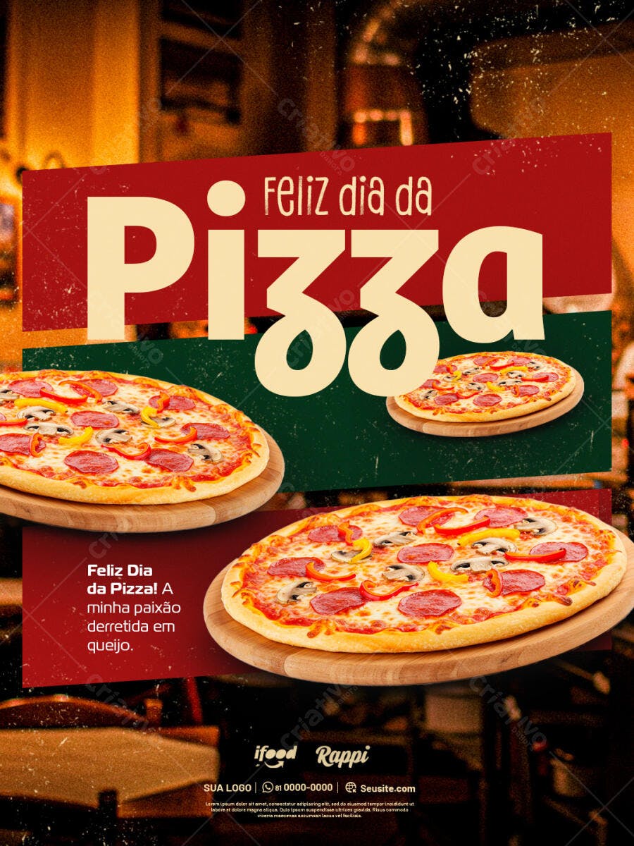 Flyer Dia da Pizza PSD Editável
