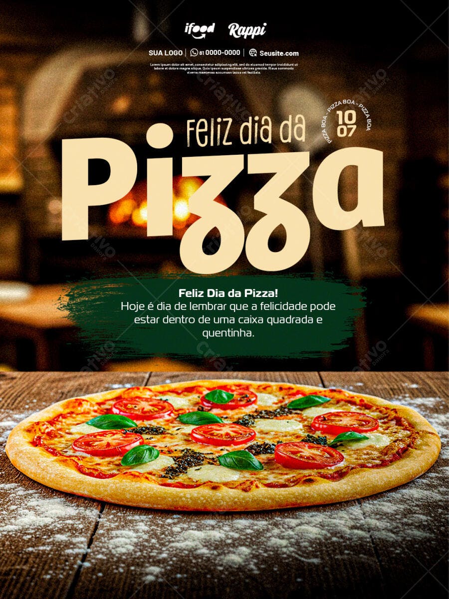 Flyer Dia da Pizza 10 de Julho PSD Editável