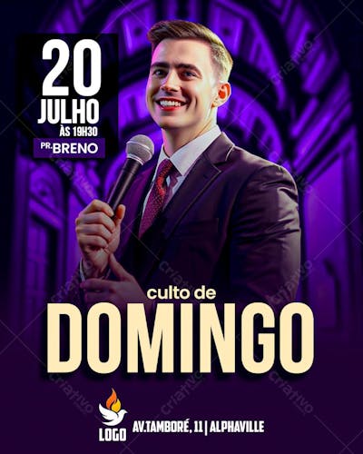 FLYER DE CULTO DE DOMINGO