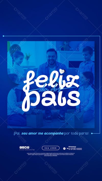 Dia dos Pais Agosto Pai - Flyer Social Media PSD Editável (1)