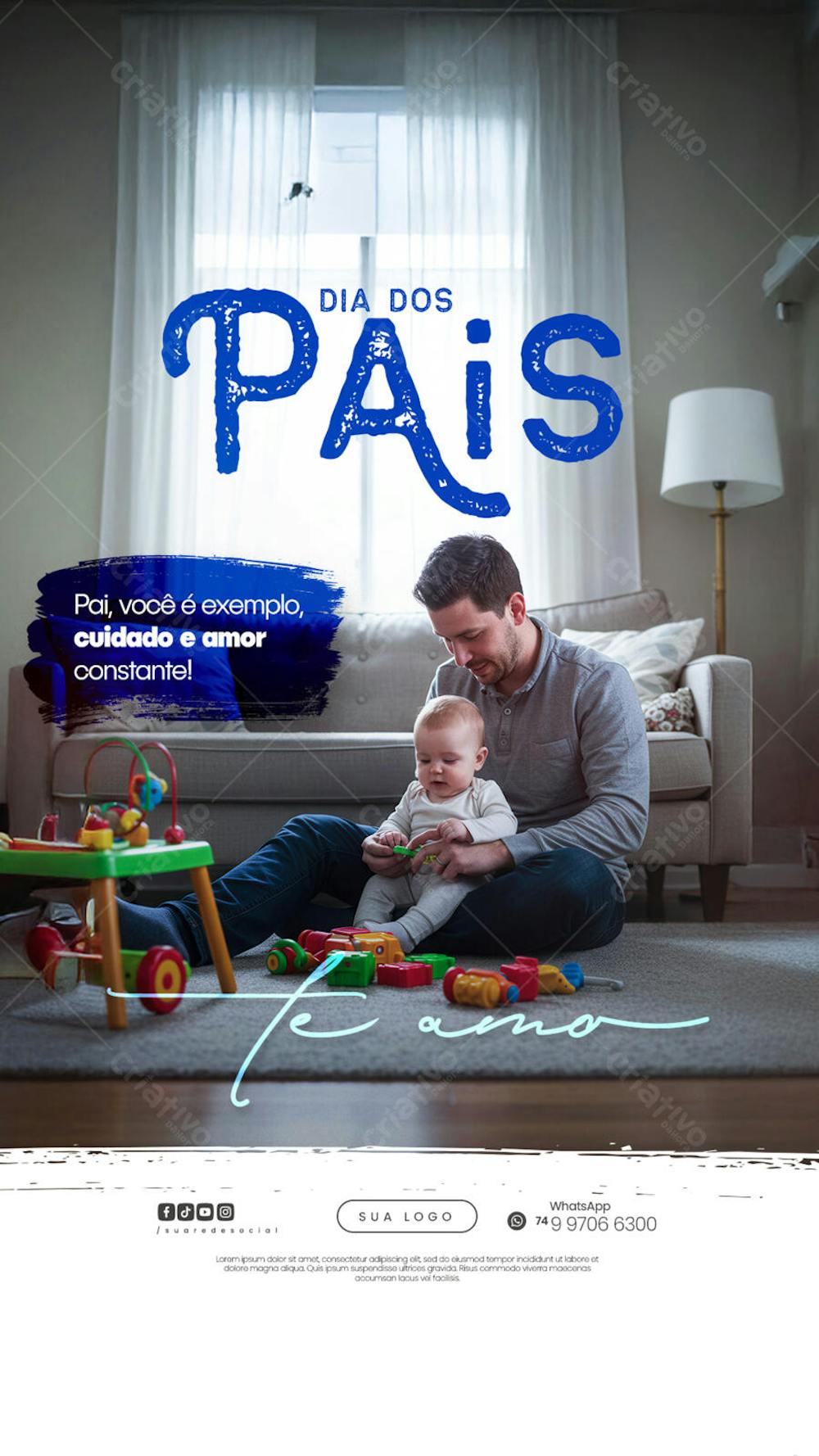 Dia dos Pais Agosto Pai - Flyer Social Media PSD Editável (3)