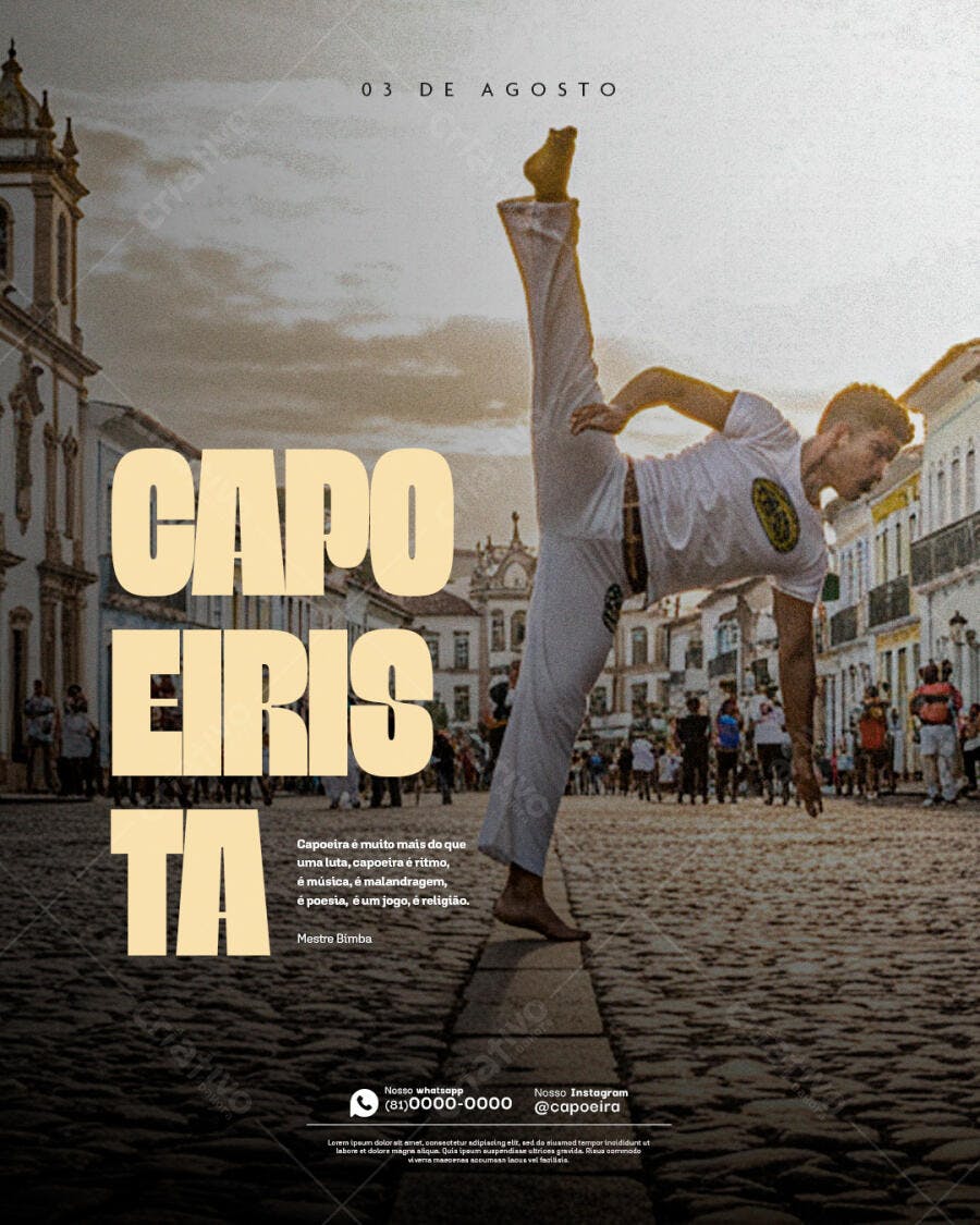 Poster Dia 03 de Agosto Capoeira PSD Editável