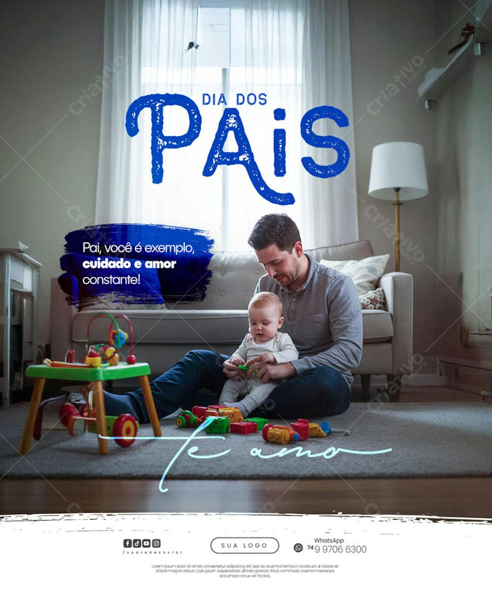 Dia dos Pais Agosto Pai - Flyer Social Media PSD Editável (14)