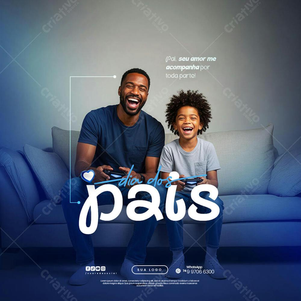Dia dos Pais Agosto Pai - Flyer Social Media PSD Editável (27)