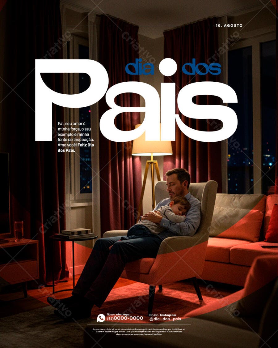 Poster Dia dos Pais PSD Editável