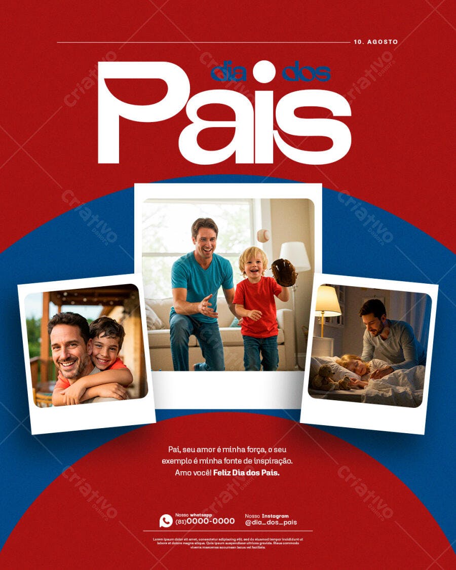 Flyer Dia dos Pais 10 de Agosto PSD Editável