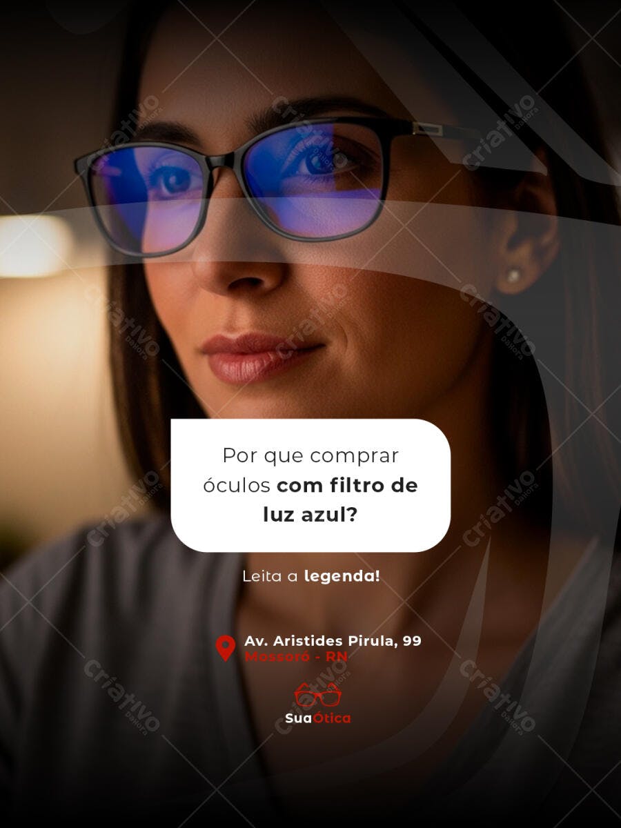 Post para Redes Sociais Óculos com Filtro Azul PSD Editável