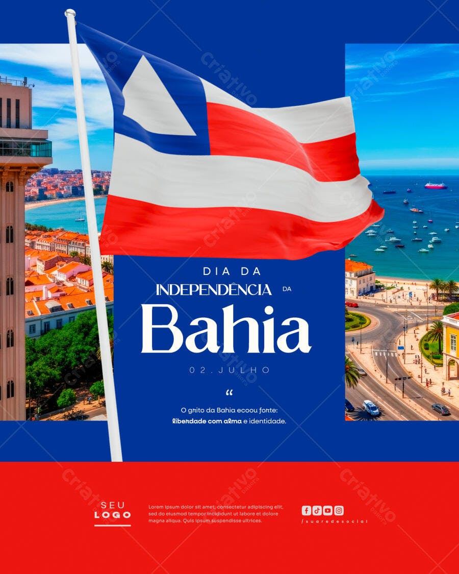 Flyer Dia da Independência da Bahia PSD Editável