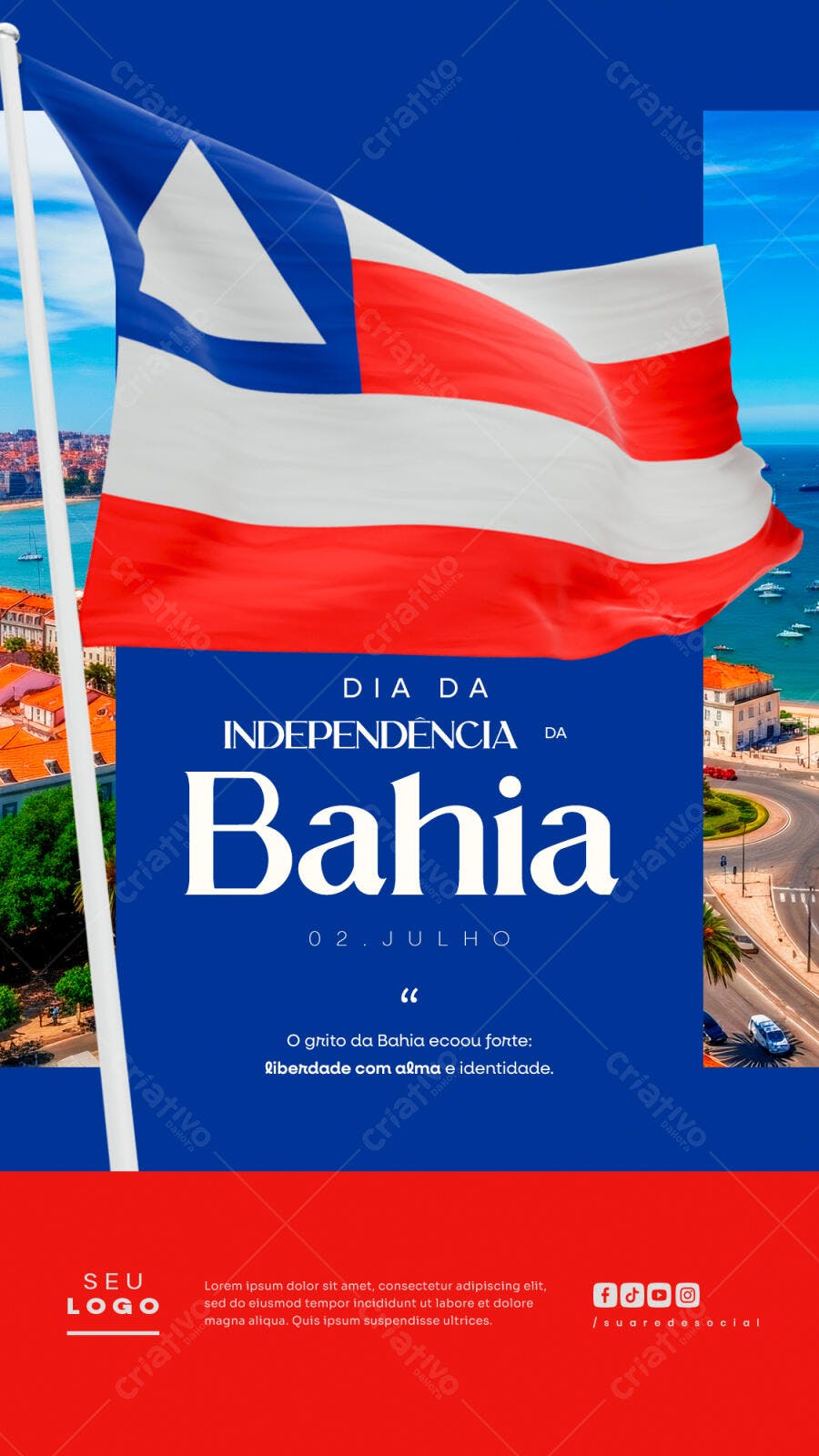 Flyer Dia da Independência da Bahia PSD Editável