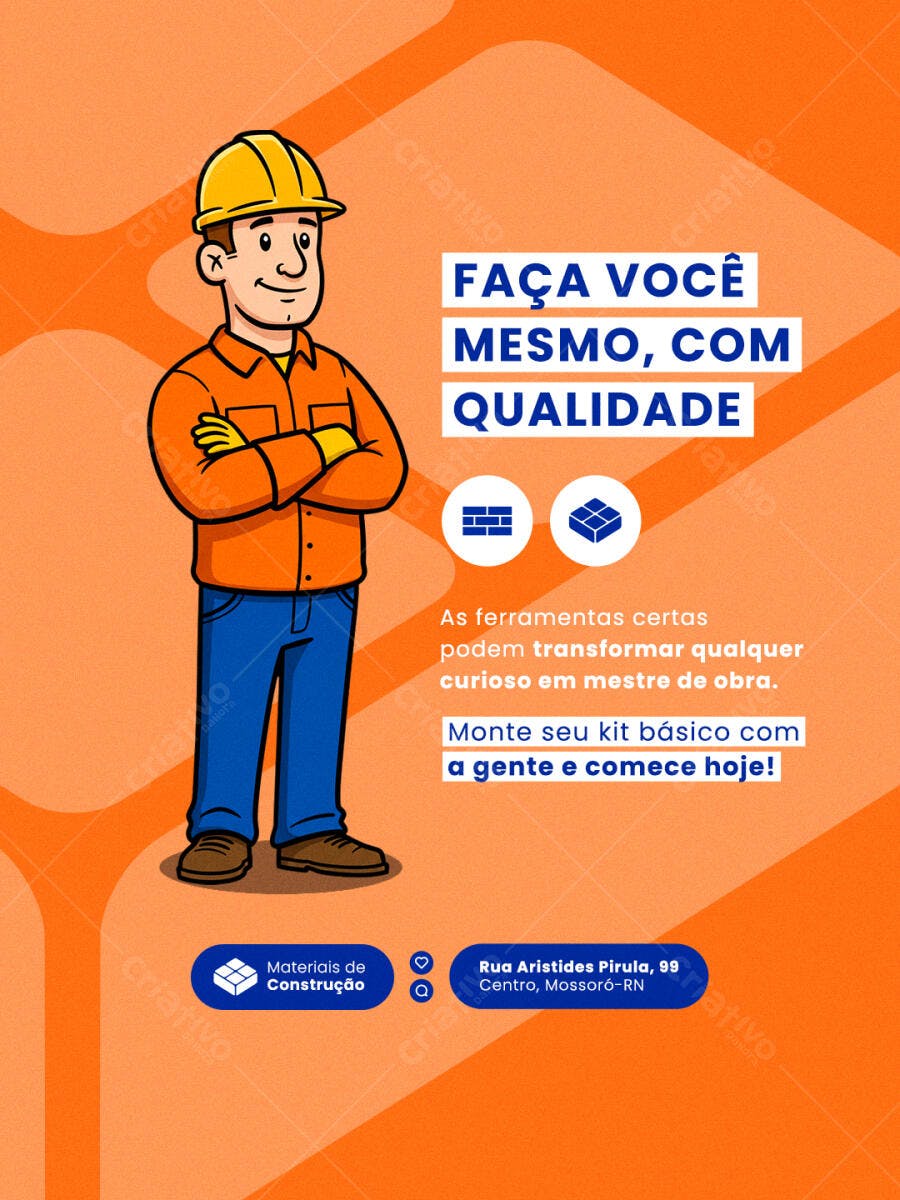 Flyer para Profissionais da Construção PSD Editável