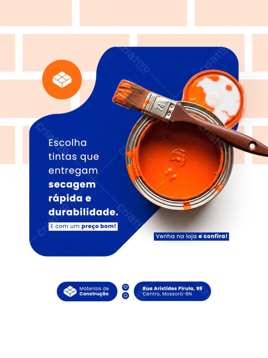 Post para Redes Sociais Materiais de Construção PSD Editável
