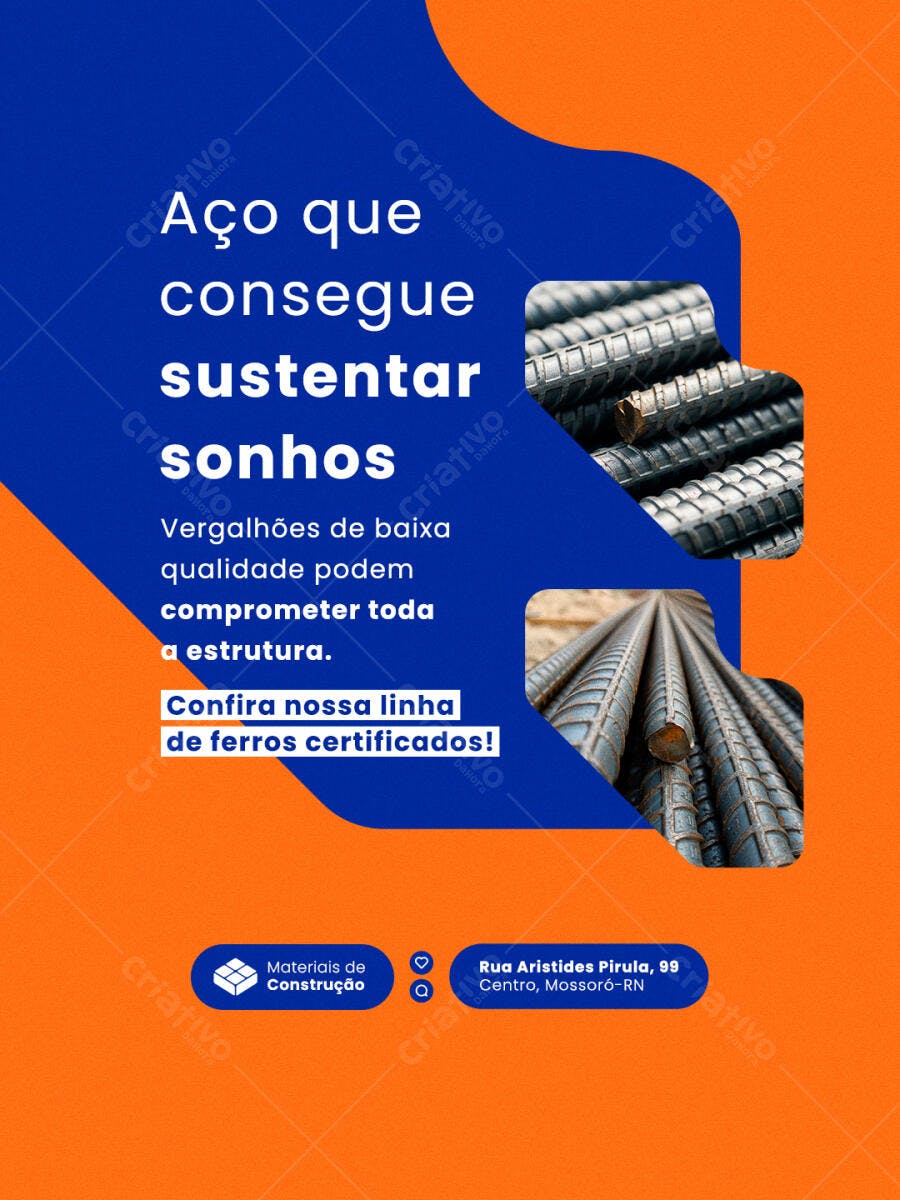Post para Materiais de Construção PSD Editável