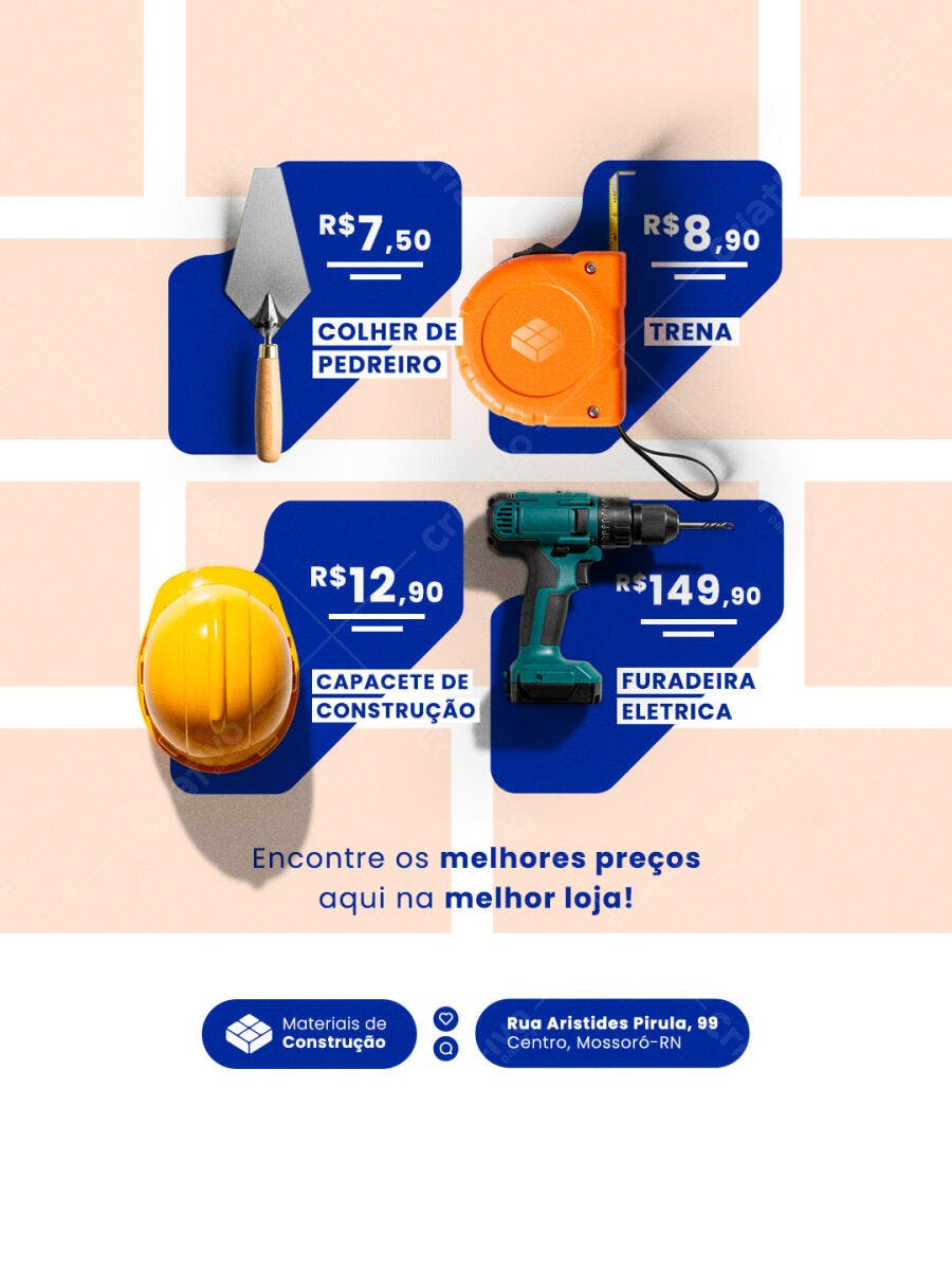 Flyer para Loja de Materiais de Construção PSD Editável
