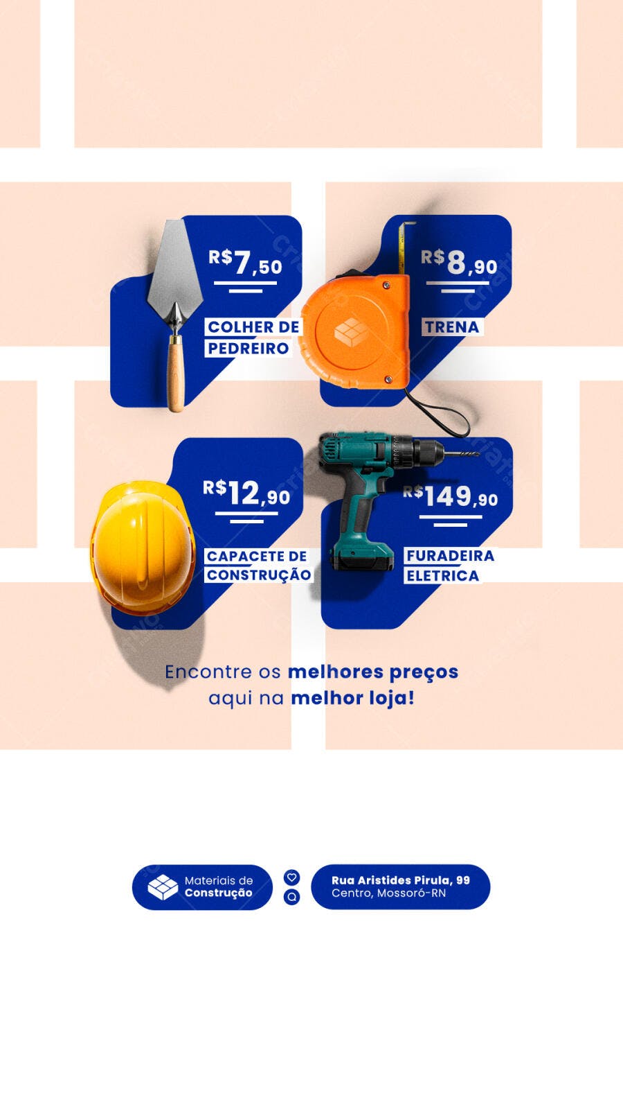 Flyer Materiais de Construção PSD Editável