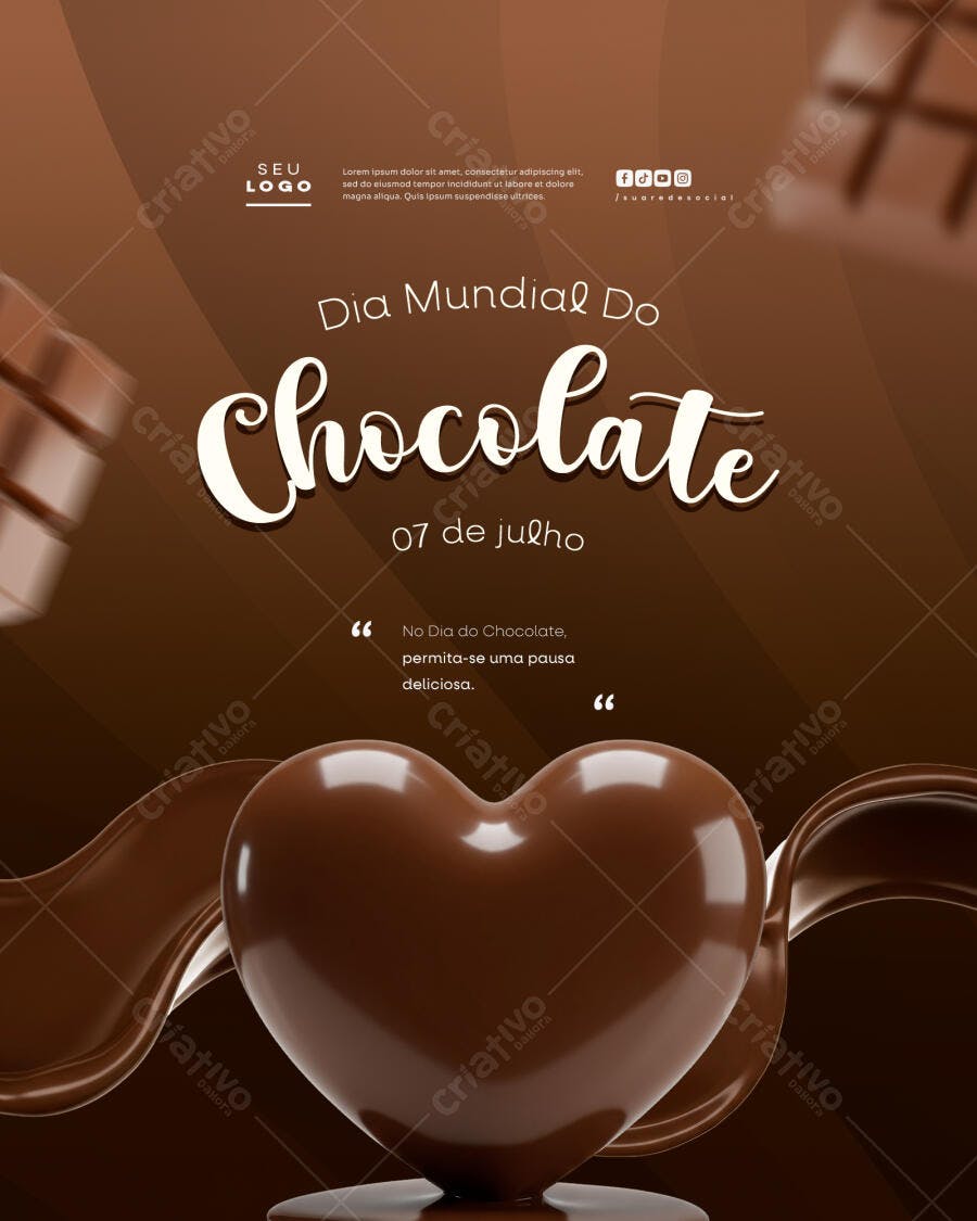 Flyer Dia Mundial do Chocolate PSD Editável