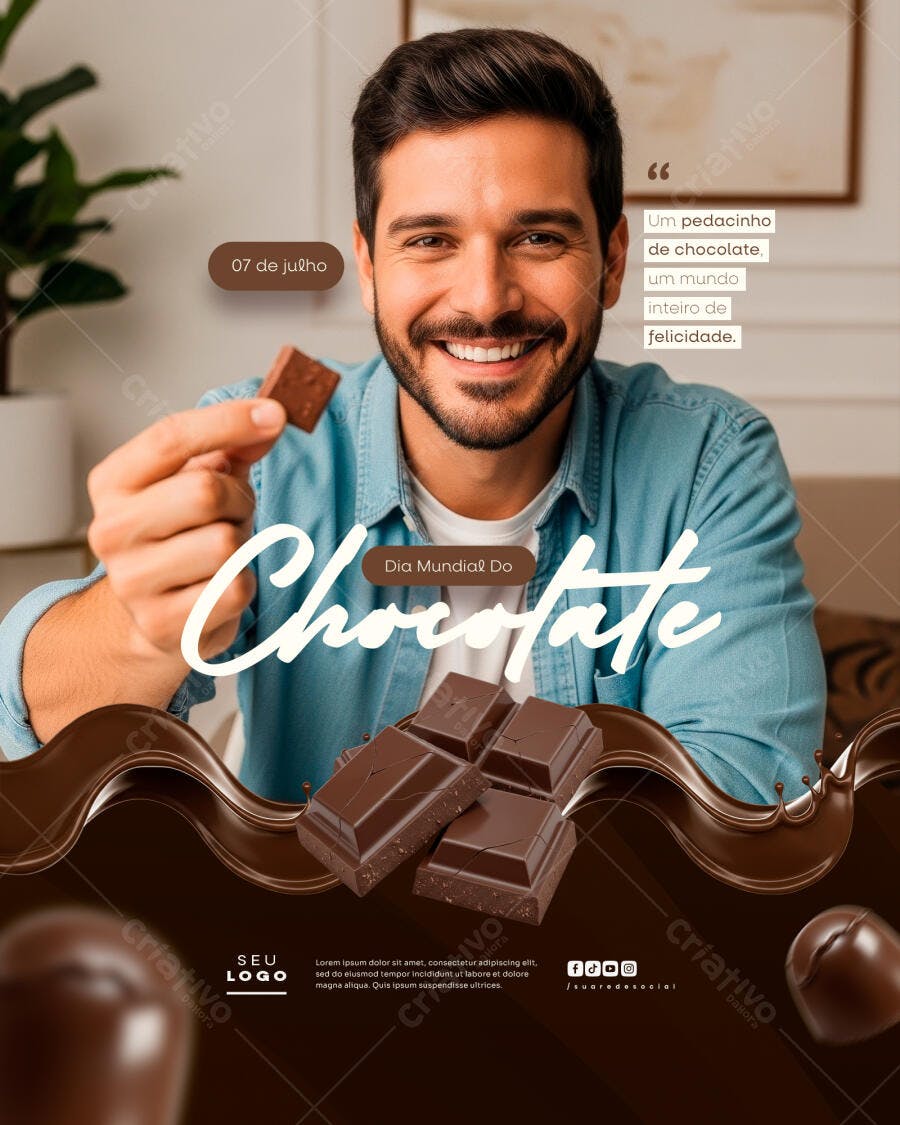 Flyer Dia Mundial do Chocolate PSD Editável