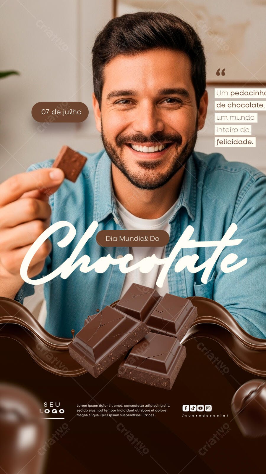 Flyer Dia Mundial do Chocolate PSD Editável