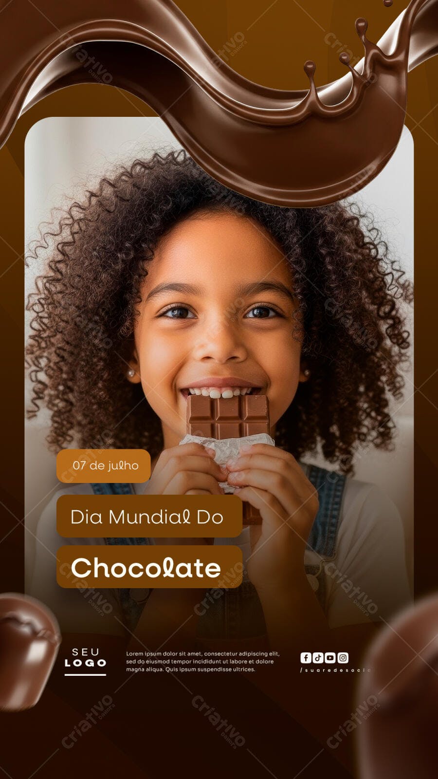Flyer Dia Mundial do Chocolate PSD Editável