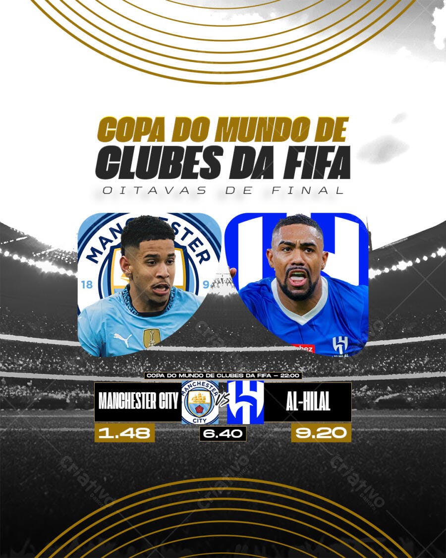 Flyer Copa do Mundo de Clubes da FIFA PSD Editável