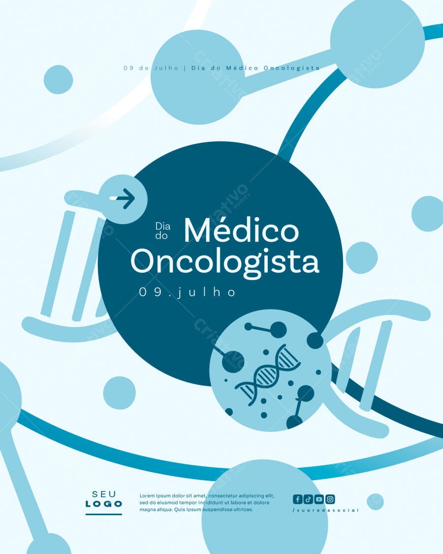 Flyer Dia do Médico Oncologista 09 de Julho PSD Editável