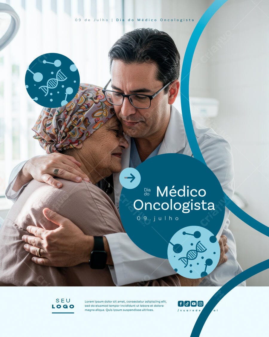 Flyer Dia do Médico Oncologista 09 de Julho PSD Editável